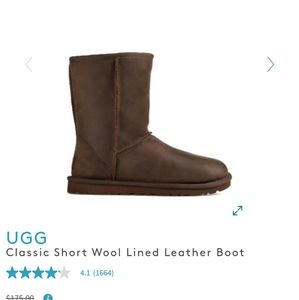 UGG classic short wool lined leather boot